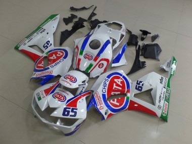 Honda CBR600RR Motorrad Verkleidung 2013-2023 - Weiss Rot Blau Pata 65