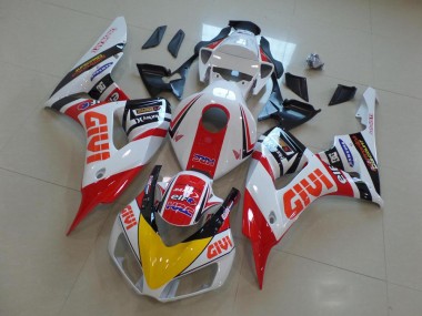Honda CBR1000RR Motorrad Verkleidung 2006-2007 - Weiss Rot Gelb Glanzendes Schwarz Givi HRC