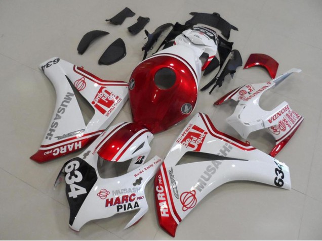 Honda CBR1000RR Motorrad Verkleidung 2008-2011 - Weiss Rot Schwarz HARC Pro PIAA 634