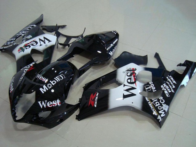 Suzuki GSXR 1000 Motorrad Verkleidung 2003-2004 - Glanzendes Schwarz Weiss West Rot