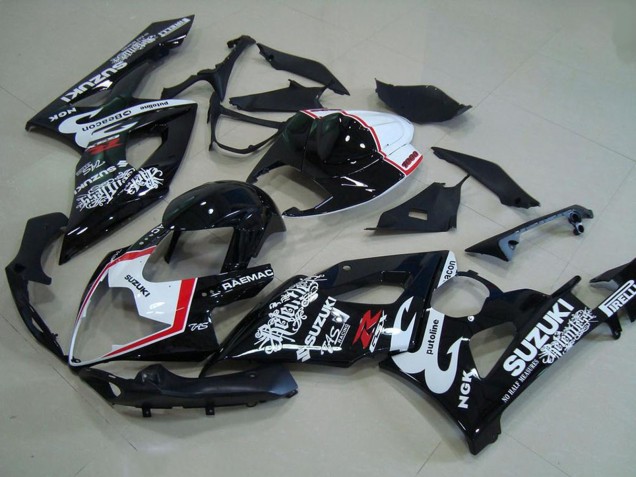 Suzuki GSXR 1000 Motorrad Verkleidung 2005-2006 - Glanzendes Schwarz Weiss Rot Relentless