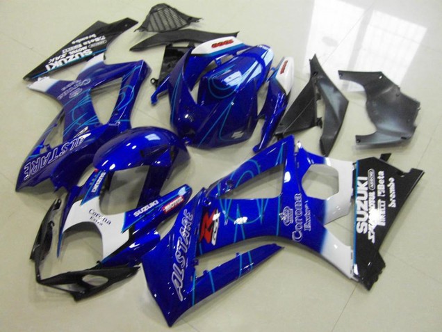 Suzuki GSXR 1000 Motorrad Verkleidung 2007-2008 - Blau Weiss Schwarz Corona