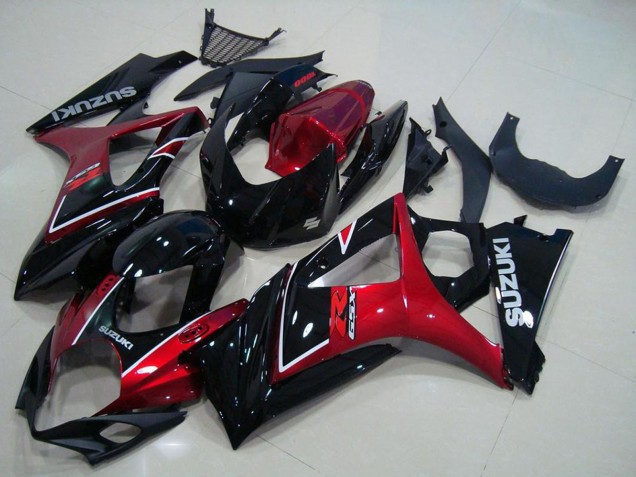 Suzuki GSXR 1000 Motorrad Verkleidung 2007-2008 - Rot Glanzendes Schwarz