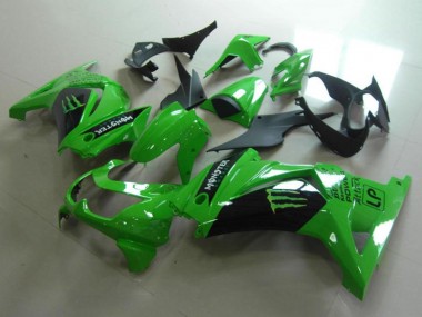 Kawasaki ZX250R Motorrad Verkleidung 2008-2012 - Grun Glanzendes Schwarz Monster