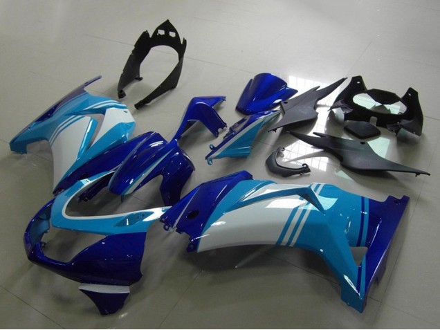 Kawasaki ZX250R Motorrad Verkleidung 2008-2012 - Hellblau Weiss Dunkel Blau