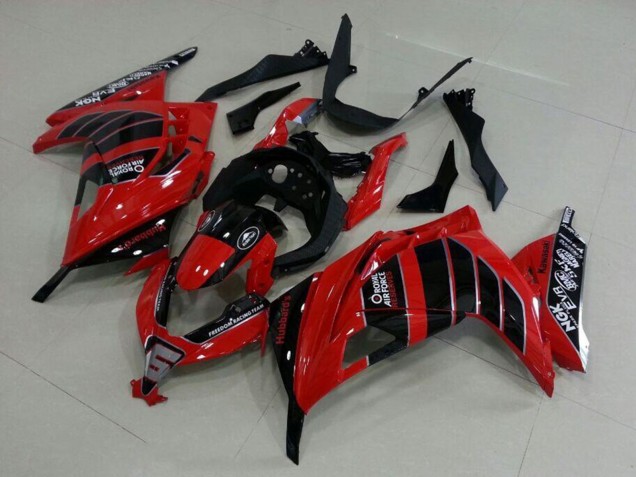 Kawasaki ZX300R Motorrad Verkleidung 2013-2018 - Rot Schwarz Air Force