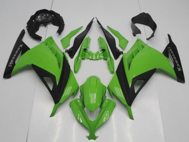 Kawasaki ZX300R Motorrad Verkleidung 2013-2018 - Grun Matt Schwarz OEM Stil