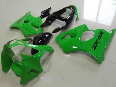 Kawasaki ZX6R Motorrad Verkleidung 2000-2002 - Grun Glanzendes Schwarz