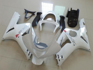 Kawasaki ZX6R Motorrad Verkleidung 2003-2004 - Weiss mit Silber Aufkleber