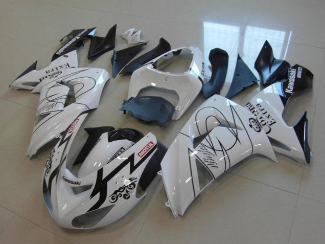 Kawasaki ZX10R Motorrad Verkleidung 2006-2007 - Weiss Schwarz Rot Motul Corona Extra