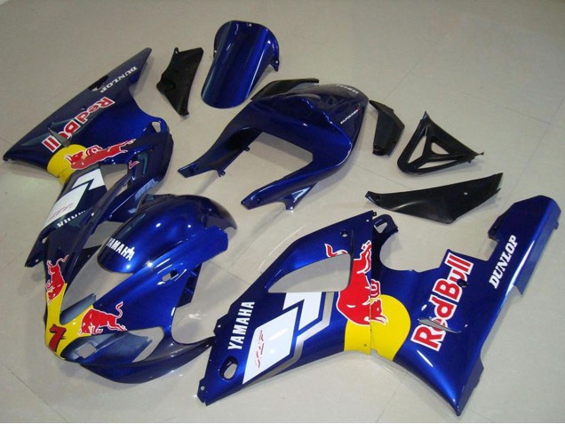 Yamaha YZF R1 Motorrad Verkleidung 2000-2001 - Blau Weiss Gelb Red Bull
