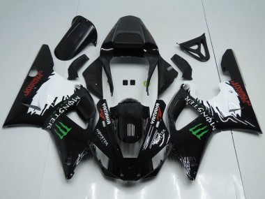 Yamaha YZF R1 Motorrad Verkleidung 2000-2001 - Glanzendes Schwarz Weiss Rot Grun Monster