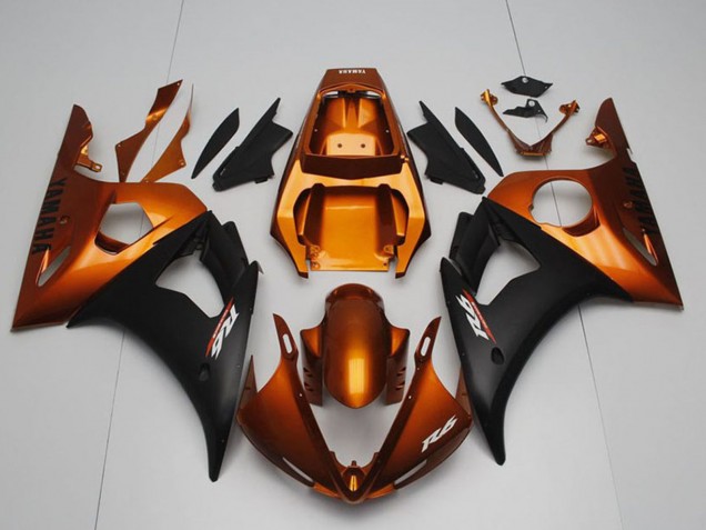 Yamaha YZF R6 Motorrad Verkleidung 2003-2004 - Orange Matt Schwarz