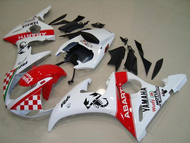 Yamaha YZF R6 Motorrad Verkleidung 2003-2004 - Weiss Rot Abarth Motul
