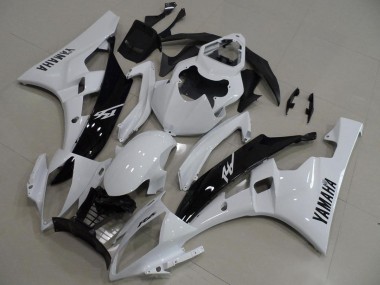 Yamaha YZF R6 Motorrad Verkleidung 2006-2007 - Weiss Glanzendes Schwarz