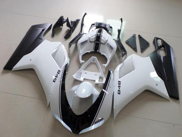 Ducati 848 Motorrad Verkleidung 2007-2014 - Weiss Matt Schwarz