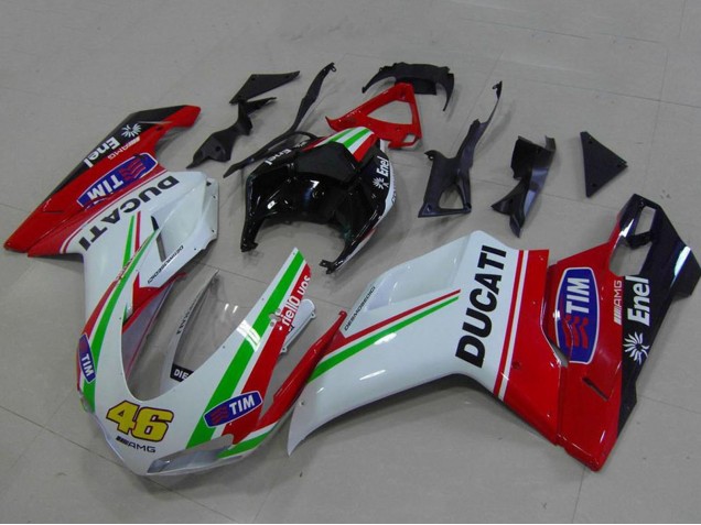 Ducati 848 1098 1198 Motorrad Verkleidung 2007-2014 - Weiss Rot Grun Glanzendes Schwarz Gelb 46