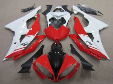 Yamaha YZF R6 Motorrad Verkleidungen Kit 2008-2016 - Weiss Rot Glanzendes Schwarz