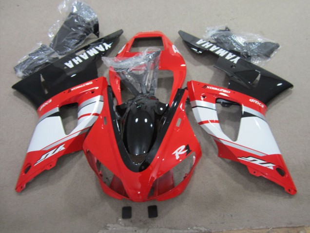 Yamaha YZF R1 Motorrad Verkleidung 1998-1999 - Rot Weiss Silber Glanzendes Schwarz