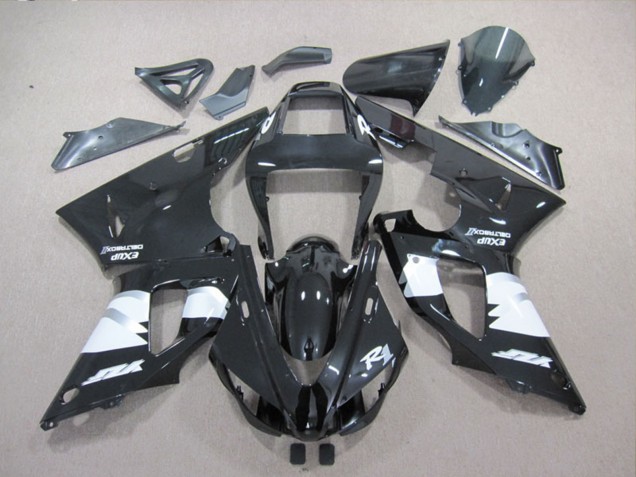 Yamaha YZF R1 Motorrad Verkleidung 1998-1999 - Glanzendes Schwarz Weiss