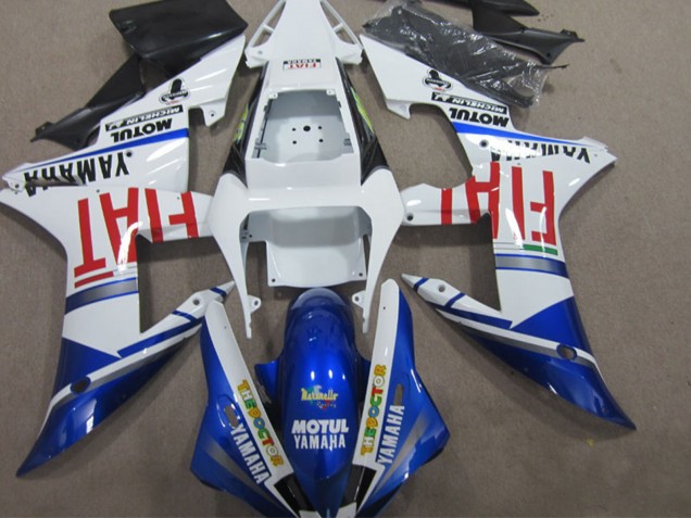 Yamaha YZF R1 Motorrad Verkleidung 2002-2003 - Weiss Blau Rot Motul Fiat