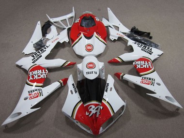 Yamaha YZF R1 Motorrad Verkleidung 2004-2006 - Weiss Rot Lucky Strike