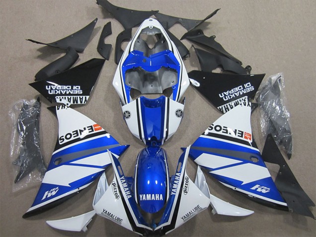 Yamaha YZF R1 Motorrad Verkleidung 2009-2011 - Weiss Blau Schwarz ENEOS Yamalube M1 Semakin Didepan