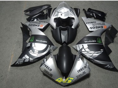 Yamaha YZF R1 Motorrad Verkleidung 2009-2011 - Silber Matt Schwarz Grun Monster Iveco Yamalube ENEOS Semakin Didepan