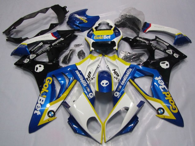 BMW S1000RR Motorrad Verkleidung 2009-2014 - Weiss Gelb Blau Glanzendes Schwarz GoldBet HP