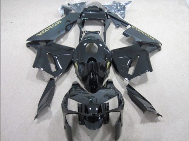 Honda CBR600RR Motorrad Verkleidung 2003-2004 - Glanzendes Schwarz Matt Schwarz Gold Aufkleber