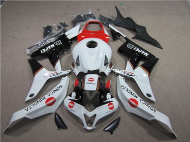 Honda CBR600RR Motorrad Verkleidung 2007-2008 - Weiss Rot Glanzendes Schwarz Konica Minolta MAPEI