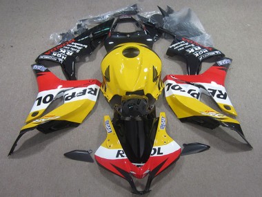Honda CBR600RR Motorrad Verkleidung 2007-2008 - Gelb Weiss Rot Glanzendes Schwarz Repsol