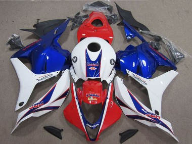 Honda CBR600RR Motorrad Verkleidung 2009-2012 - Weiss Rot Blau HRC