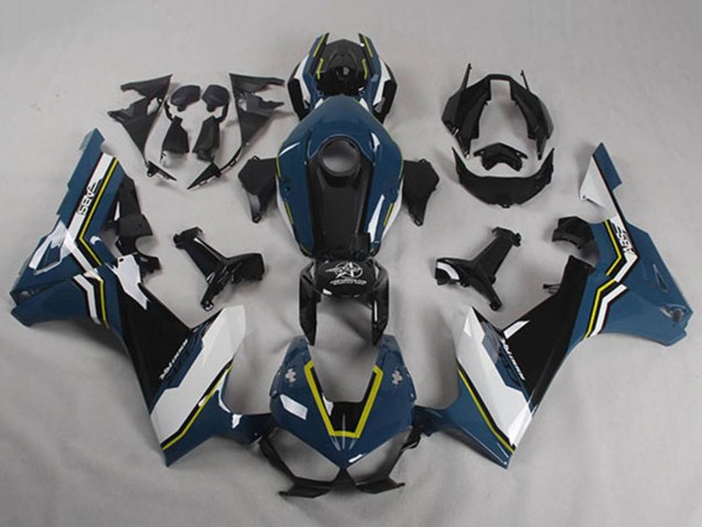 Honda CBR1000RR Motorrad Verkleidung 2017-2023 - Blau Weiss Gelb Glanzendes Schwarz Shocker