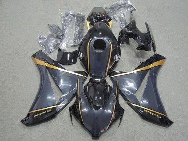 Honda CBR1000RR Motorrad Verkleidung 2008-2011 - Dunkel Blau Gold Glanzendes Schwarz Fireblade