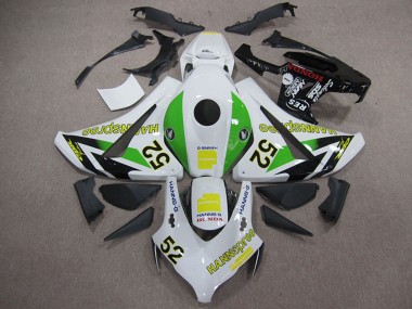 Honda CBR1000RR Motorrad Verkleidung 2008-2011 - Weiss Grun Gelb Glanzendes Schwarz Hannspree 52