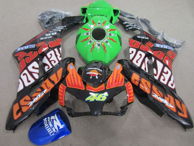 Honda CBR1000RR Motorrad Verkleidung 2004-2005 - Orange Grun Rossi Glanzendes Schwarz Repsol Rossi 46