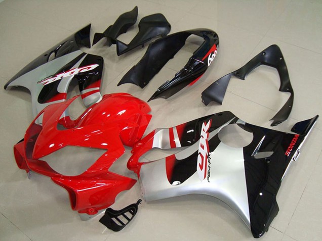 Honda CBR600 F4i Abs Motorrad Verkleidungen 2004-2007 - Silber Rot Glanzendes Schwarz