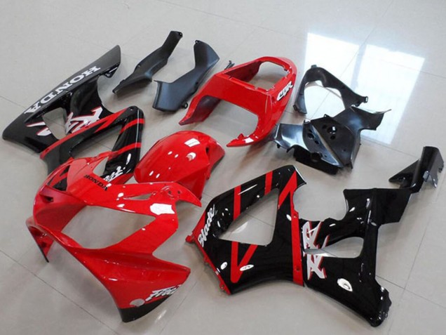 Honda CBR900RR 929 Motorrad Verkleidung 2000-2001 - Rot Glanzendes Schwarz Streifen