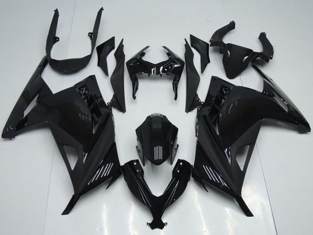 Kawasaki ZX300R Motorrad Verkleidung 2013-2018 - Glanzendes Schwarz