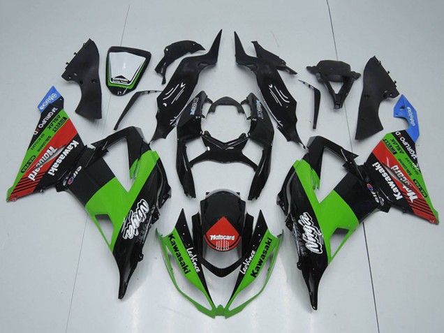 Kawasaki ZX6R Motorrad Verkleidung 2013-2018 - Glanzendes Schwarz Grun Rot Blau Motocard