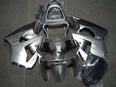 Kawasaki ZX6R Motorrad Verkleidung 2000-2002 - Silber Grau Flamme