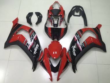 Kawasaki ZX10R Motorrad Verkleidung 2016-2020 - Kastanienbraun Rot Glanzendes Schwarz Weiss
