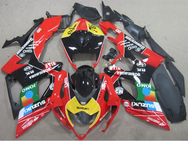 Suzuki GSXR 600 Motorrad Verkleidung 2006-2007 - Rot Gelb Grun Blau Schwarz JOMO