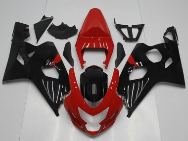 Suzuki GSXR 750 Motorrad Verkleidung 2004-2005 - Rot Glanzendes Schwarz