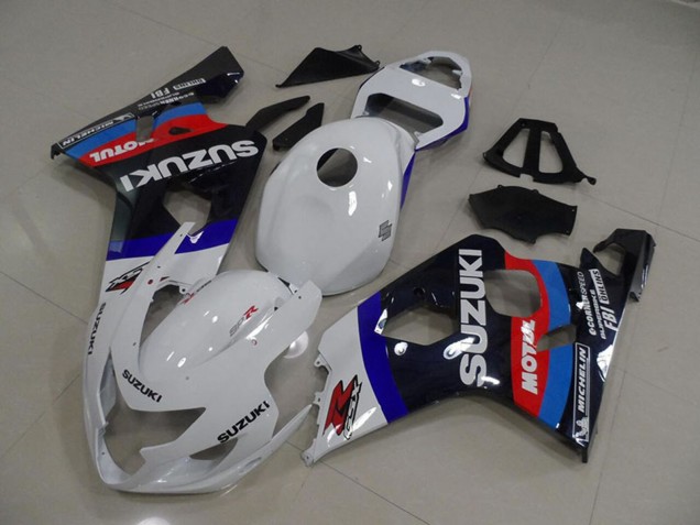 Suzuki GSXR 750 Motorrad Verkleidung 2004-2005 - Weiss Blau Rot Schwarz Motul