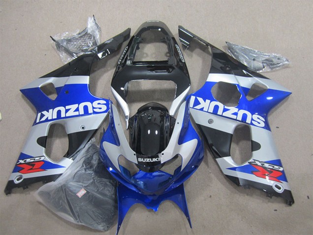 Suzuki GSXR 1000 Motorrad Verkleidung 2000-2002 - Blau Silber Schwarz Rot Weiss Aufkleber