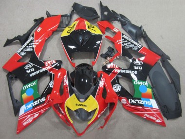 Suzuki GSXR 1000 Motorrad Verkleidung 2005-2006 - Schwarz Rot Gelb Blau JOMO