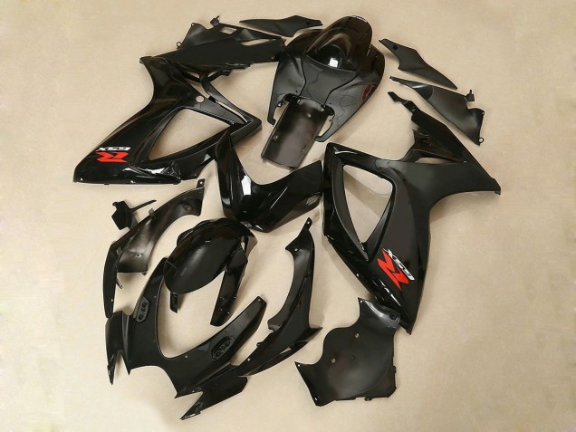 Suzuki GSXR 600/750 Motorrad Verkleidung 2006-2007 - Glanzendes Schwarz