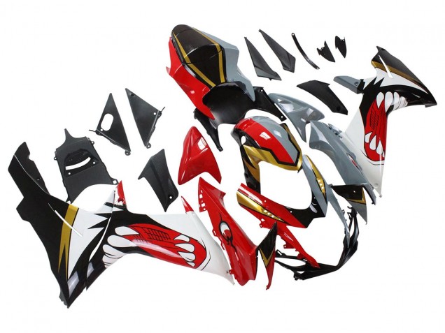 Suzuki GSXR 600/750 Motorrad Verkleidung 2011-2024 - Rot Gold Grau Schwarz Weiss Hai